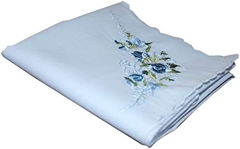 Lovely Item Women's Flower Embroidery Cotton Squares Towel Handkerchief 16x16