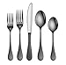 Artaste 56945 Rain 18/10 Stainless Steel Flatware 20-Piece Set, Black Finished, Service for 4