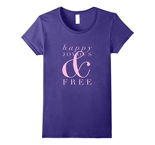 Womens Happy Joyous and Free AA Sobriety Tee XL Purple