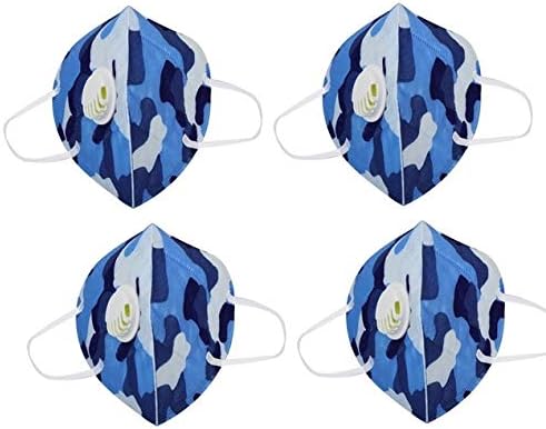 DR AIR N 95 ANTI POLLUTION REUSABLE, FOLDABLE MASK WITH VALVE FOR ADULT (PACK OF 4)