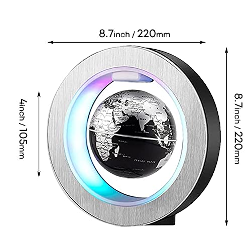 YANGHX Magnetic Levitation Floating Globe 4 Inch - Rotating World Map With LED Lights Blue Home Decor