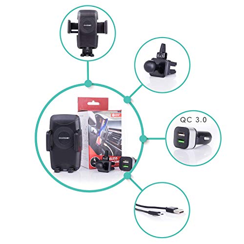 Wireless Fast Charge Car Mount Qi Charger For IPhone X and Xs