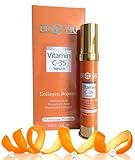 Vitamin C 35% Serum Organic with Hyaluronic Acid and Retinoic Acid -Stimulates Collagen Production. Make Your Skin Moisture,Tightens, Brightens, Lifts,Rejuvenates & Diminish Age Spot.