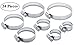 34 Piece Assorted Hose Clamp Set - Zinc Plated Worm Gear Clamp Ideal For Plumbing, Automotive And Mechanical Applications – Includes 8 Sizes - By Katzco