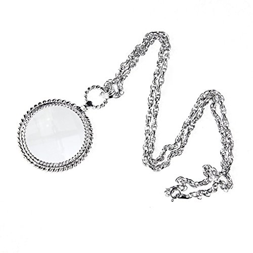 Shining Clothing Sweater Chain Magnifying Glass Pendant Chain Magnifying Reading Glass Shaped Necklace Vintage Gift Jewelry