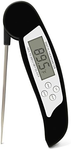 Besula Food Thermometer - Digital Kitchen Thermometer Instantly Read Meat Thermometer with Long Probe - Easy to Use and Protect - Perfect for Food, Meat,Candy, Milk,Grill, BBQ,Smokers (Black)