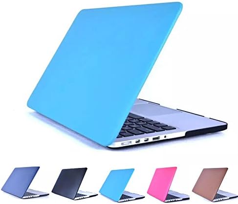 YIYINOE - Pro 15 inch Ultralight Ultrathin Plastic + PU Leather Hard Case for Apple Macbook Pro 15.4" Models: A1286 Aluminum Unibody with CD-ROM Drive Shell Cover + Clear Screen Protector SKY BLUE