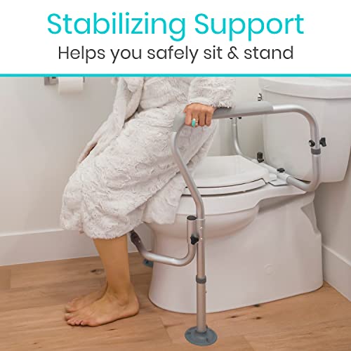 Vive Toilet Safety Rail Frame Grab Bars for Bathroom Fall