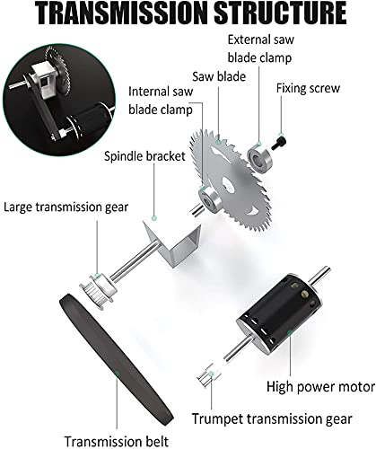 Tragbare Tischkreissäge , Mini Precision Tischsäge, DIY Handgemachte Holzbearbeitungsbank Drehmaschine Elektrische… – Bild 7