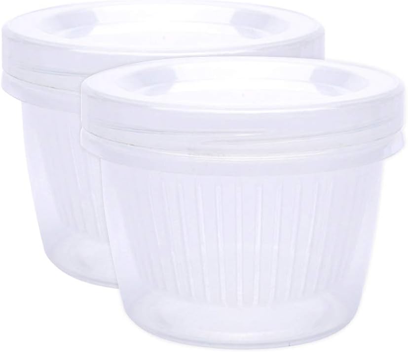 LTHTX 2/3/4 Pcs Kitchen Round Transparent Double Drain Storage Box Ingredients Box Home Organizer Food Container Refrigerator (2PCS)