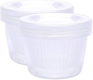LTHTX 2/3/4 Pcs Kitchen Round Transparent Double Drain Storage Box Ingredients Box Home Organizer Food Container Refrigerator (2PCS)