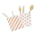 Andaz Press Rose Gold Copper Foil Favor Bags, Polka Dots and Striped, 24-Pack, Shiny Metallic Colored Wedding Birthday Baby Shower Party Supplies Decorations