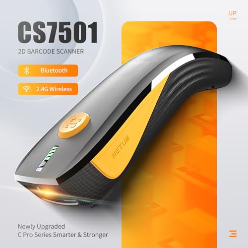 NETUM CS7501 QR Code Scanner - Upgraded Bluetooth Barcode Scanner, Mini Portable 1D and 2D Barcode Reader for Inventory Management, Wireless Imaging Scanner