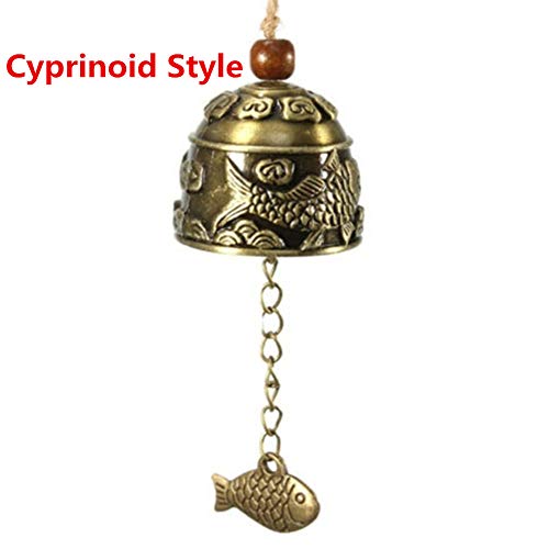 dream_light 2PCS Chinese Traditional Feng Shui Wind Chime,Vintage Style Fish Feng Shui Bell for Good Luck Peace Happiness, Fortune Prosperity,Home Garden Hanging Decorative Gift.