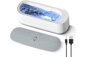 Ultrasonic Jewelry Cleaner, Ultrasonic Cleaner Retainer 45KHz 330ml Ultrasonic Cleaner Machine, Dentures Retainers, Aligners,