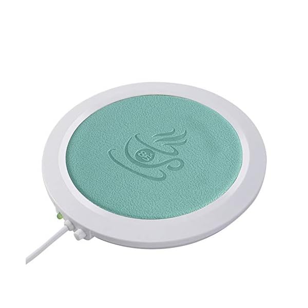 FORNORM USB Cup Mug Warmer, PU Leather USB Cup Heater USB Coaster Warmer Beverage Heater for Home USE Office, Blue