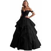 FGXXXJ Off The Shoulder Sweetheart Quinceanera Dresses Glitter Tulle Laces Applique Princess Ball Gown A-line Sweet 16 Dress