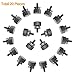 Powlankou 20 Pieces 6#-32 Computer Case Screws, Anodized Aluminum Thumbscrews, Fully Threaded Knurled Thumbscrews, Thumb Screws (Black)