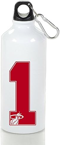 AOLM Chris Miami Basketball Sport Player Bosh No.1 High Quality Aluminum Travel Kettle Cups White With Carabiner Hook,400-600ml /6.5OZ