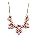 HuntGold Elegant Flower Acrylic Diamond Pendant Chain Choker Necklace(Blue)