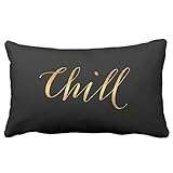 Romantichouse Design Chill Quote Faux Gold Foil Quotes Sparkly Funny Throw Pillowcase For Your Sofa Or Bedroom Decoration