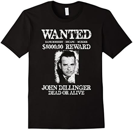 Mens OutLaw John Dillinger T Shirt  XL Black