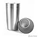 Pratico Kitchen Smooth Edge Stainless Steel Cups, 14.5 oz, 4 Pack