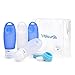 Valourgo Travel Bottles TSA Approved, Leakproof Silicone Refillable Travel Containers, 3 oz Squeezable Travel Tube Sets for Toiletries, Shampoo, Conditioner, Lotion(4 Bottles and 1 Toiletry Bag)