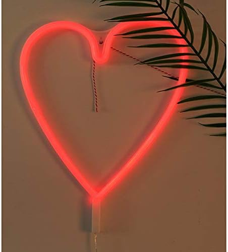 LED Neon Sign Battery and USB Powered Nursery Night Light for Bedroom Girls Wall Decor Light for Party Holiday Wedding Valentine's Day (Red Heart)