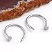 HuntGold 2 Pcs Unisex Nose Open Hoop Ring Earring Stainless Steel Nose Stud Nose Ring(silver)