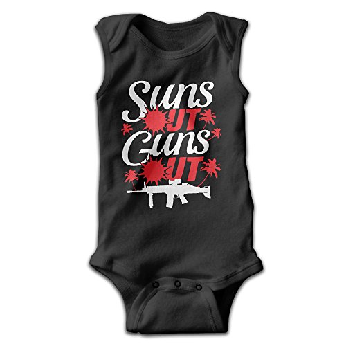 Suns Out Guns Out Baby Boys' Sleeveless Bodysuit Romper Playsuit Outfits Black