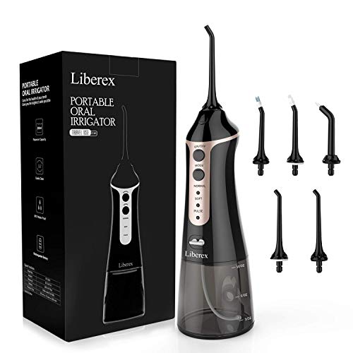 Liberex Cordless Water Flosser - Portable Oral Irrigator with 5 Jet Nozzles, IPX7 Waterproof 300ml Reservoir, 3 Modes Dental Care Teeth Jet for Teeth Braces,USB Rechargeable - Thumbnail 7