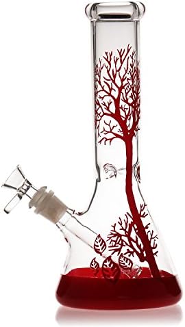 Glass Thick Red tree Handmade 10.6in (16)