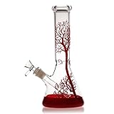 Glass Thick Red tree Handmade 10.6in (1)