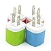 Omni Travel Charger Adapter  Lot 2 2-Tone USB AC Universal Power Home Wall Travel Charger Adapter for iPhone 6 plus 4 4S 5 Samsung HTC, 4 Piece