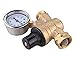 Water Pressure Regulator, Brass Lead-Free Adjustable RV Water Pressure Reducer with Guage, by Velraptor (Style 2)