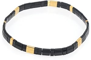 Sonateomber Tila Flat Beaded Stretch Bracelets for Women Colorful Beads Stack Bracelet