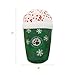 Mihachi 2PCS Christmas Squeaky Plush Dog Toy Starbarks Coffee Series Interactive Game Cute Santa Snowflake Print Red Green