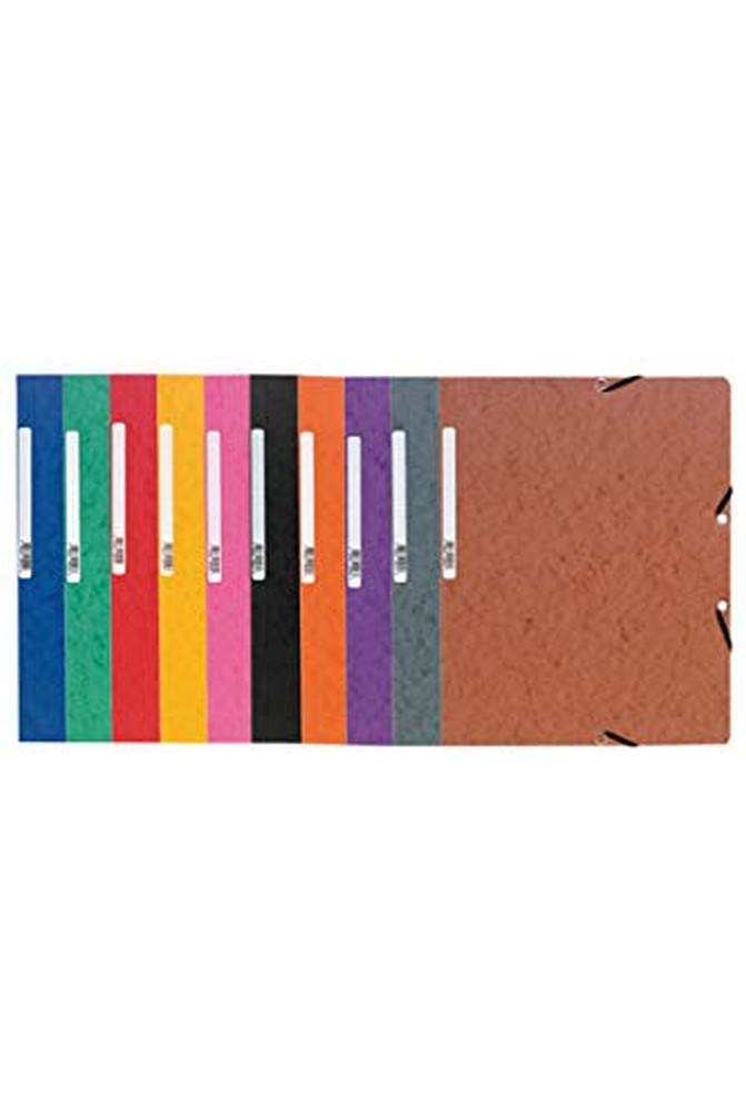 Exacompta - Ref 5510E - Elasticated Folders Without Flaps - 240 x 320mm in Size, Suitable for Holding A4 Documents, 400gsm Mottled Pressboard - Assorted Colours (Pack of 50)