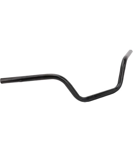 Black Alloy Motorcycle Handlebars - Low Style, 7/8 Inch, Road Motorbike Bars By Biketek