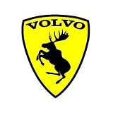daveb Volvo Prancing Moose Sticker 5 inch yellow background magnetic backing
