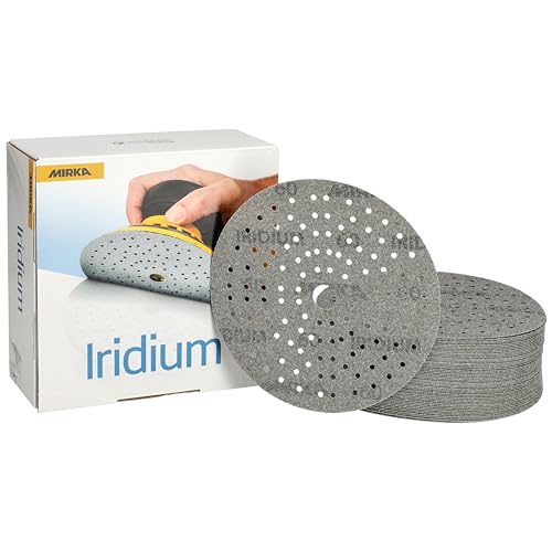 Mirka Abrasive sheets Iridium Sandpaper 150mm Grit 60 50 pcs Hook Loop