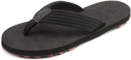 Docer Mens Beach Flip Flops Comfortable Slipper Flat Sandals EVA Sole (9.5 D(M) US / 41 M EU, Black)