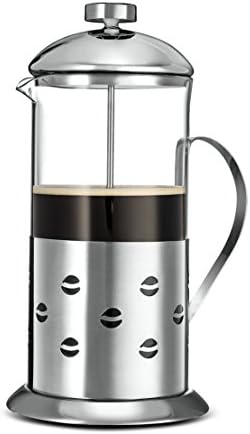 Stainless steel French Press Coffee Maker Double Screen Better Filtering No Coffee Grounds Top Quality Construction Durable Long-Lasting By Kitchsmart (34 Oz , Cofee bean )