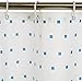 Amazon Basics Water Resistant Fabric Shower Curtain with Grommets and Hooks, Machine Washable, Blue Squares, 72''x72''
