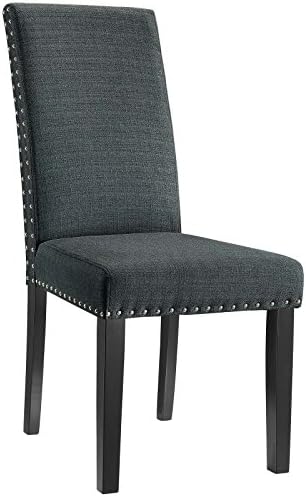 Modway Parcel Upholstered Fabric Parsons Dining Side Chair In Gray