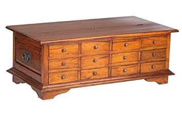 Mahogany Village Twelve Drawer Coffee Table Amazon Co Uk Kitchen