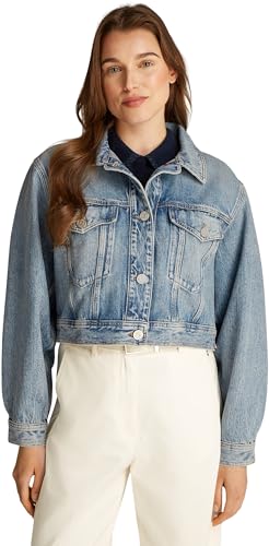 Tommy Hilfiger Damen Jeansjacke Straight Jacket Sam Cropped, Blau (Sam), 40