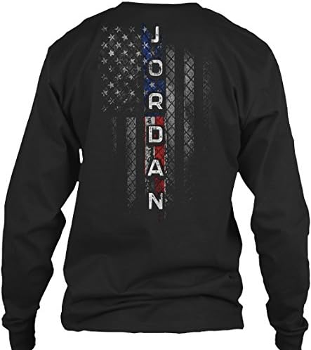 Jordan Family American Flag Long Sleeve Tshirt - Gildan 6.1oz Long Sleeve Tee