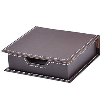 Artikle Leather Corporate Desk Note Organizer with a Lid Cover Name Cards Collectio...